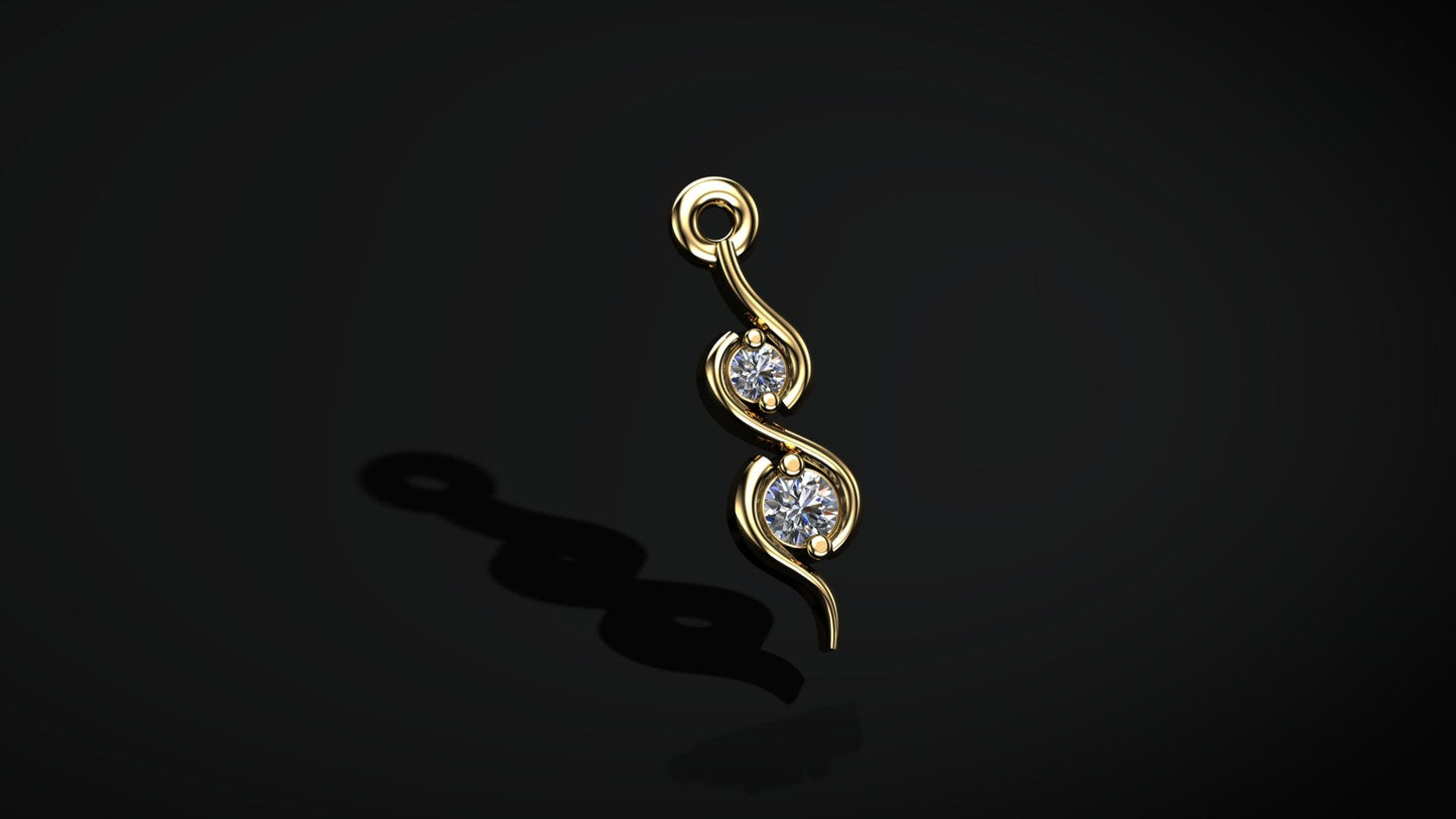 Golden Twirl Duo Pendant