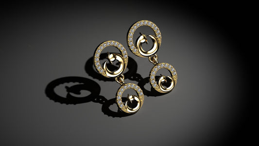 Peacock Diamond Studd Earrings