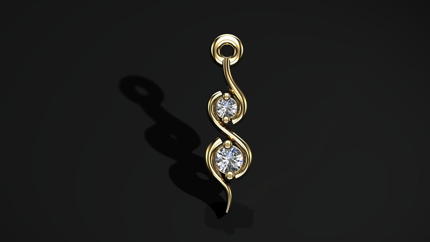 Golden Twirl Duo Pendant
