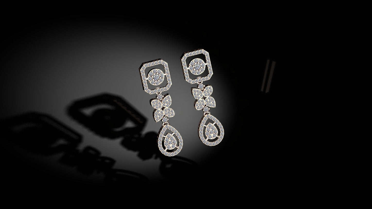 Exquisite Rose Gold Diamond Earrings