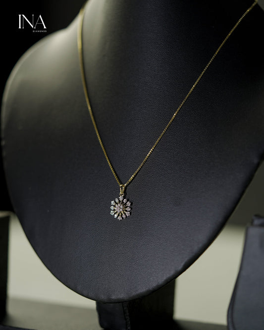 Radiant Bloom Diamond Pendant