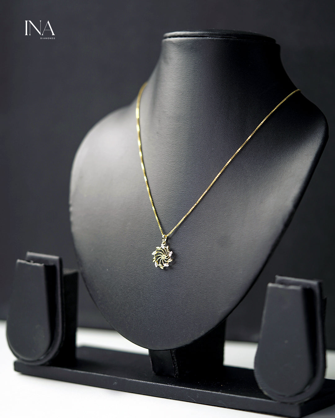 Radiant Swirl Diamond Pendant