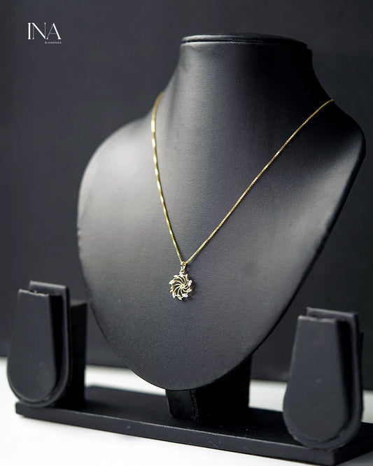 Radiant Swirl Diamond Pendant
