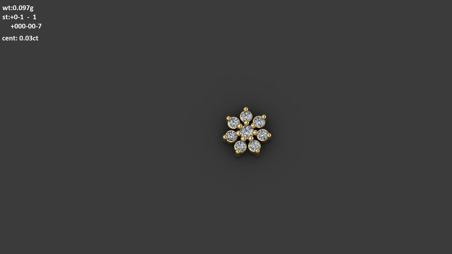 Golden Petal Cluster Nosepin