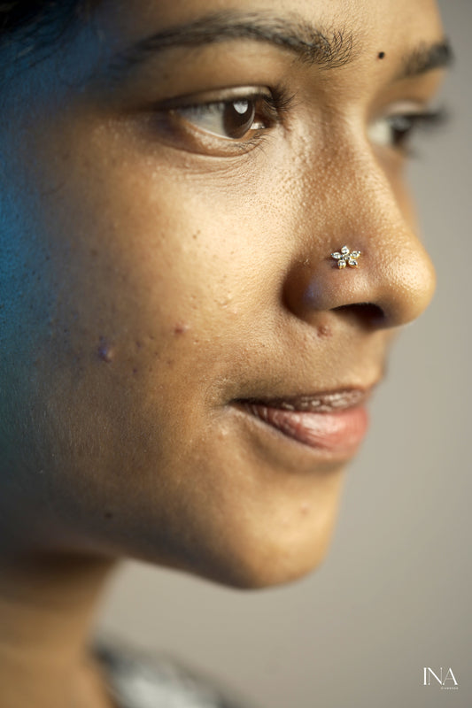 Petite Blossom Diamond Nose Pin