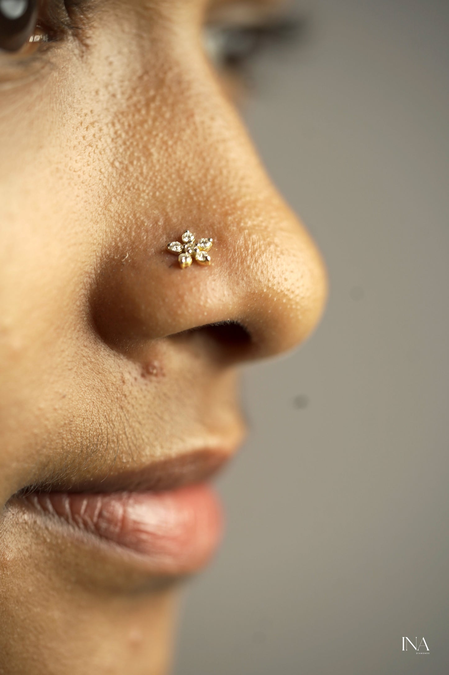 Petite Blossom Diamond Nose Pin