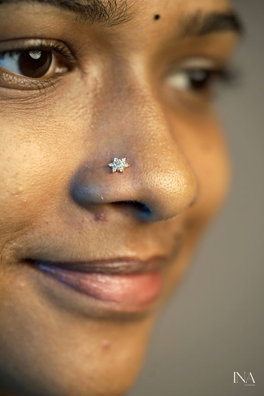 Starlit Bloom Diamond Nose Pin