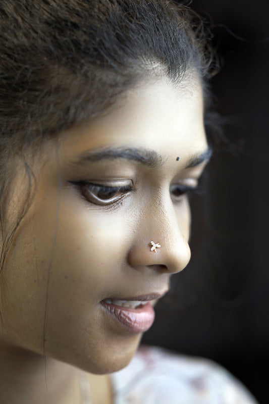 Golden Bloom Nose Pin