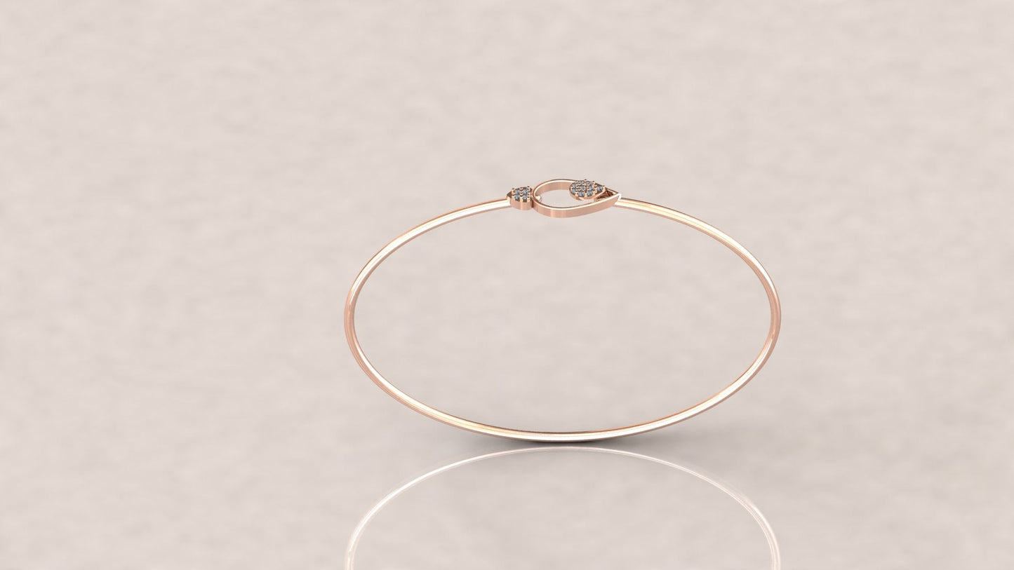Delicate Oval Diamond Bangle