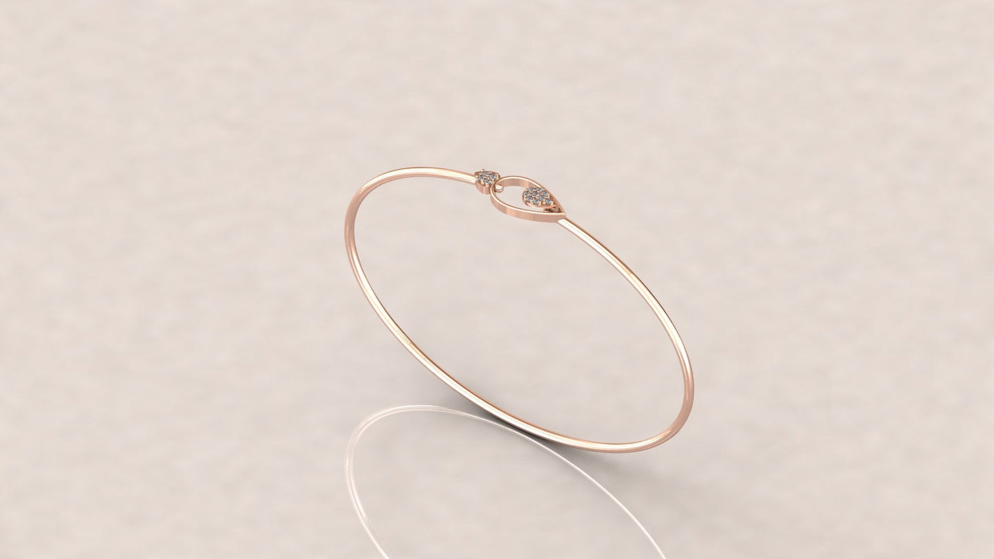 Delicate Oval Diamond Bangle