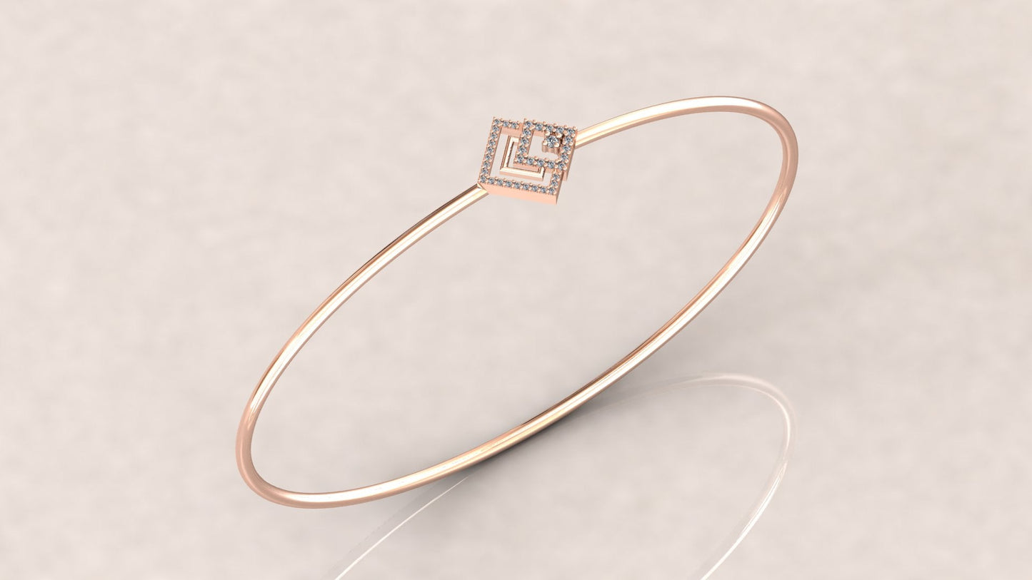 Sleek Square Diamond Bangle