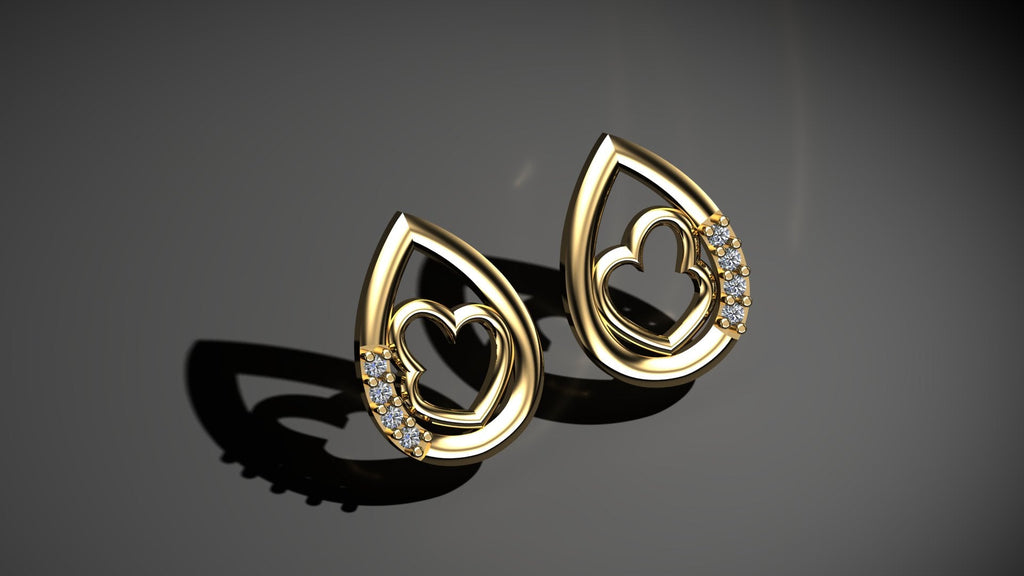 Tear Drop Stud Earrings