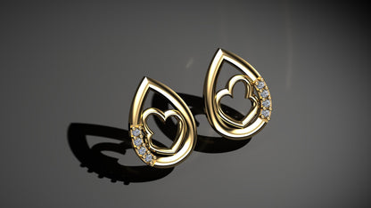 Tear Drop Stud Earrings