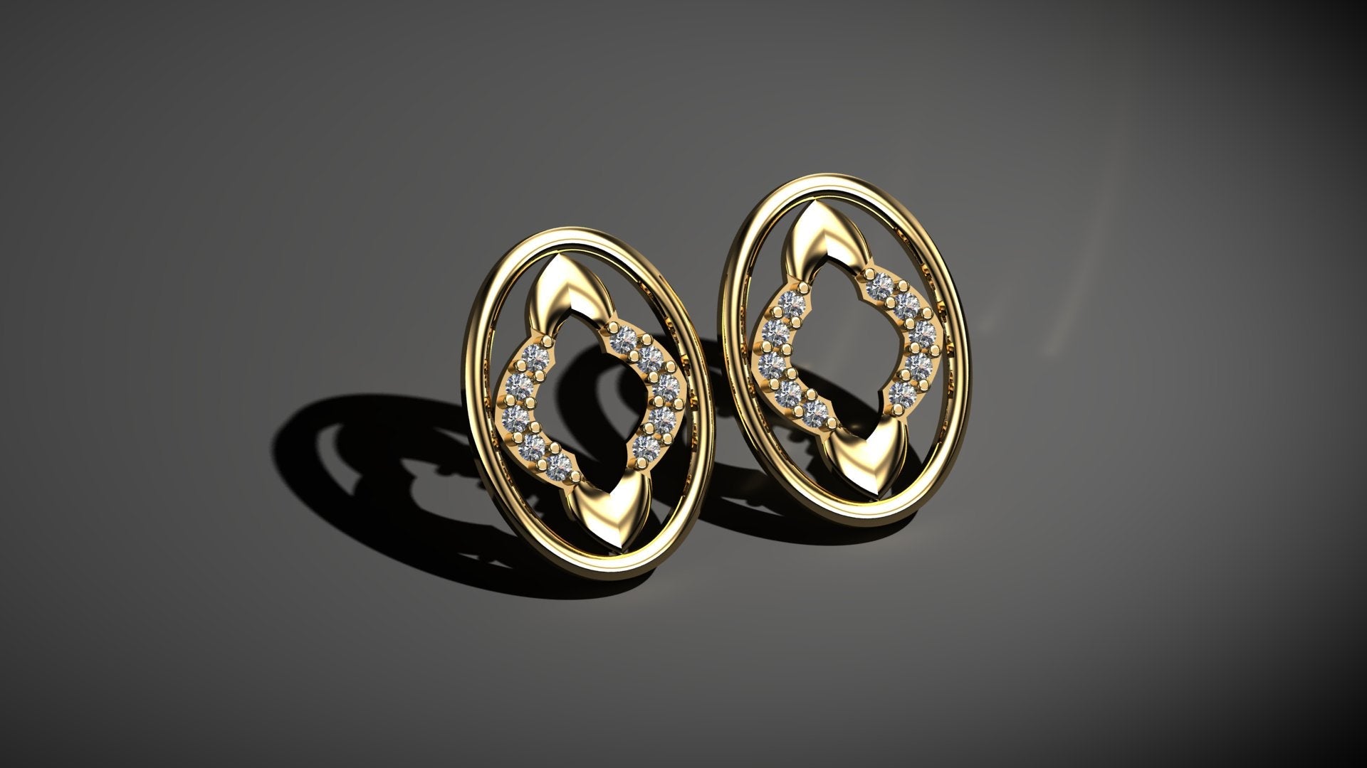 Diamond Floral Earrings