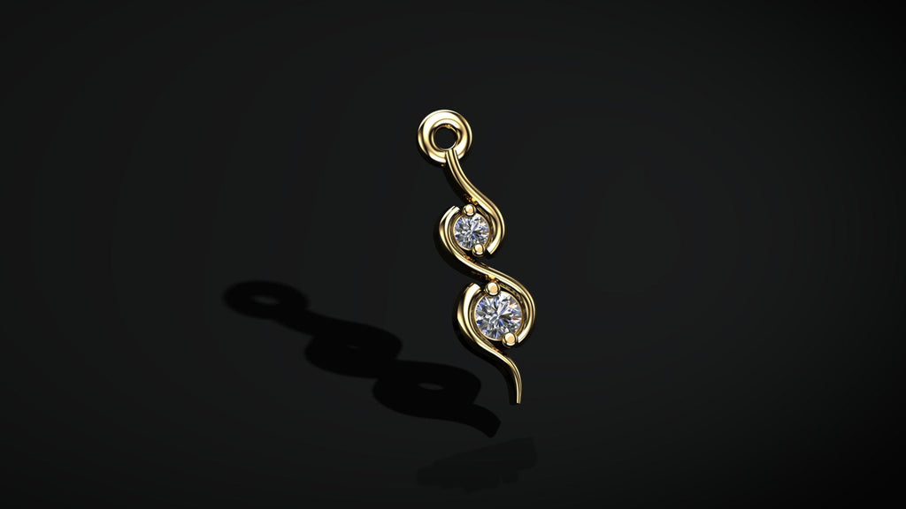 Golden Twirl Duo Pendant
