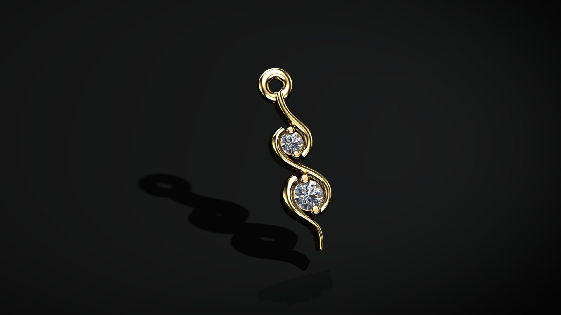 Golden Twirl Duo Pendant