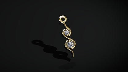 Golden Twirl Duo Pendant