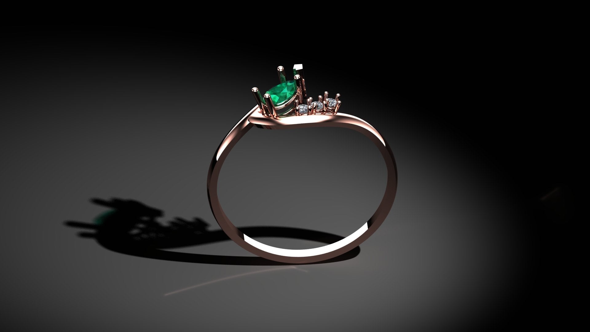 Diamond With Classic Gemstone Ring