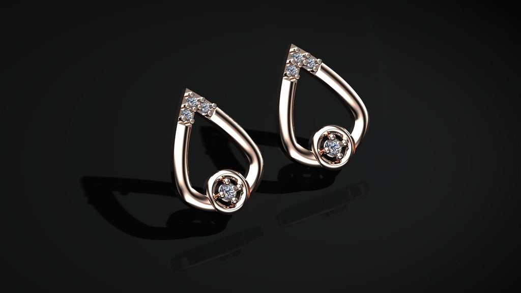 Diamond Tear Drop Earrings