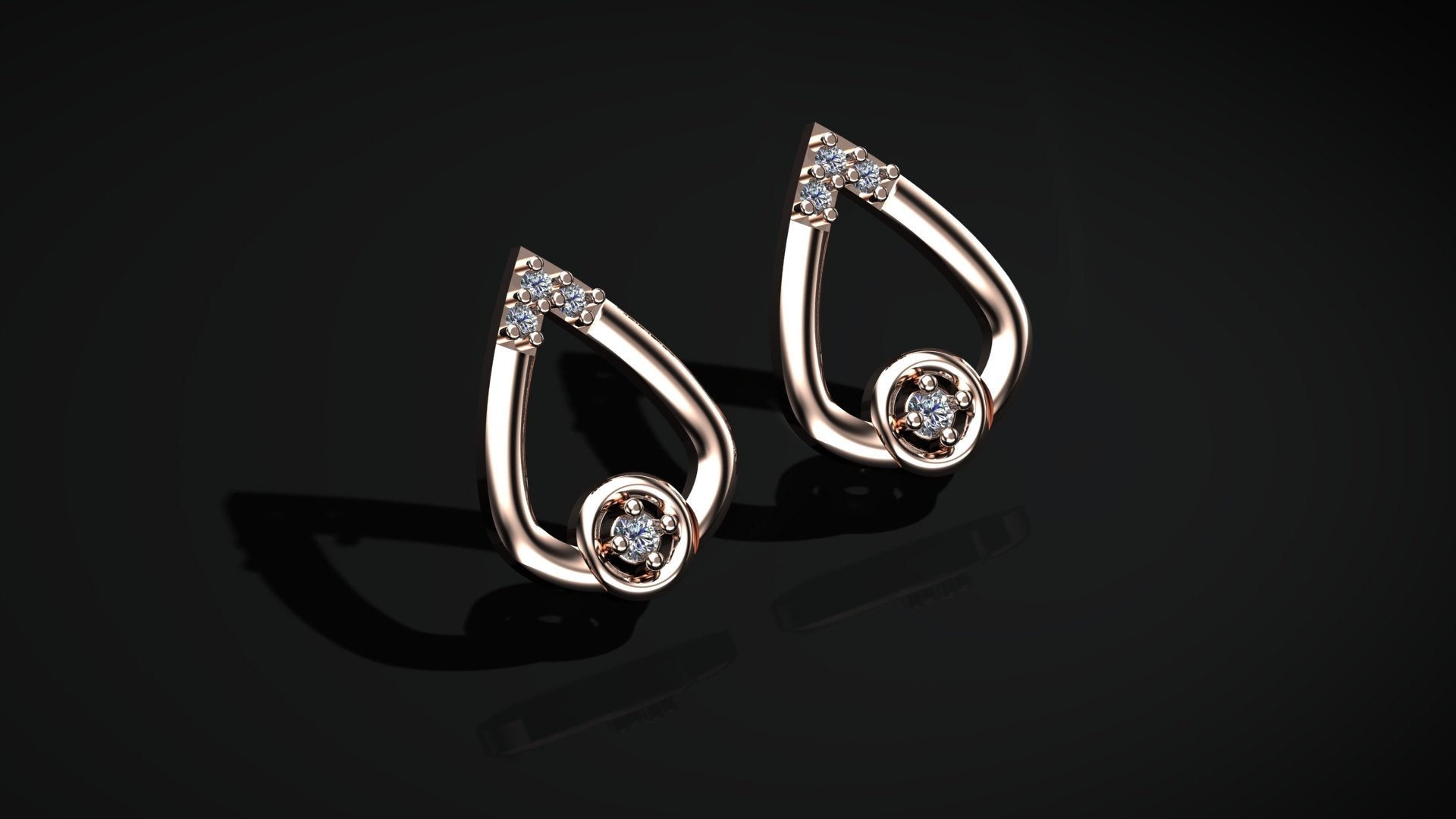 Diamond Tear Drop Earrings