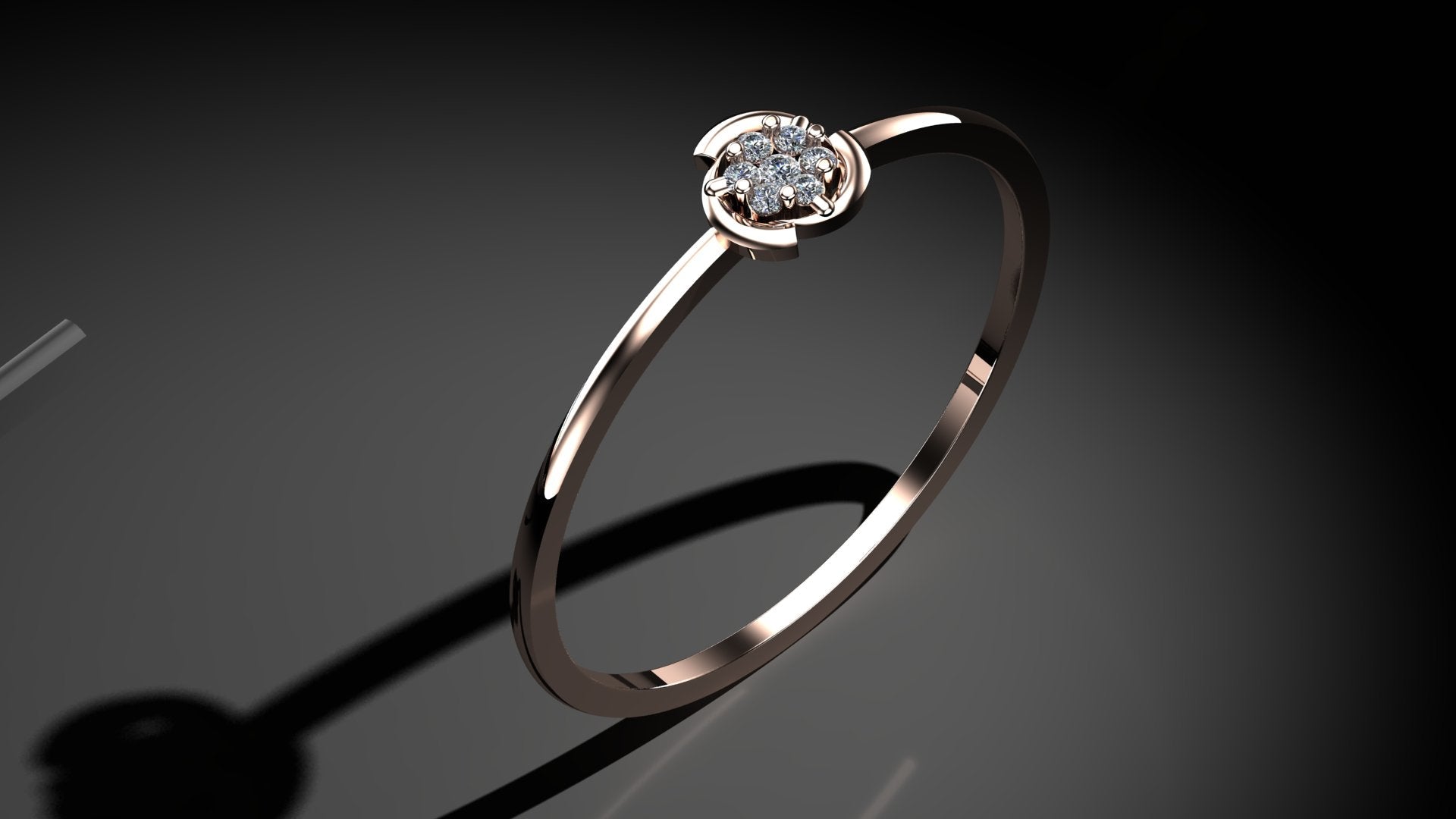 Snowflake Flower Diamond Ring