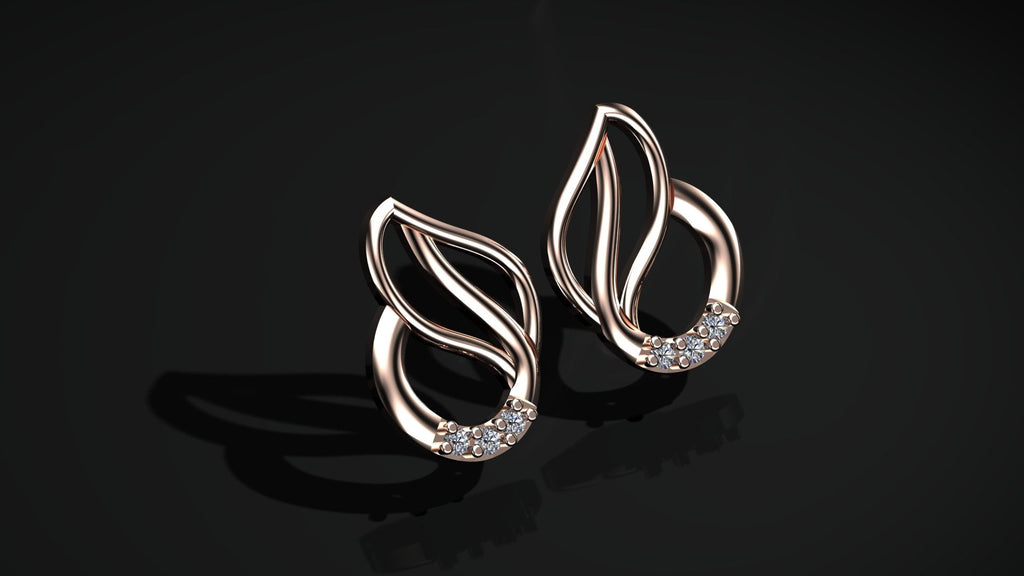 Diamond Twirl Earrings