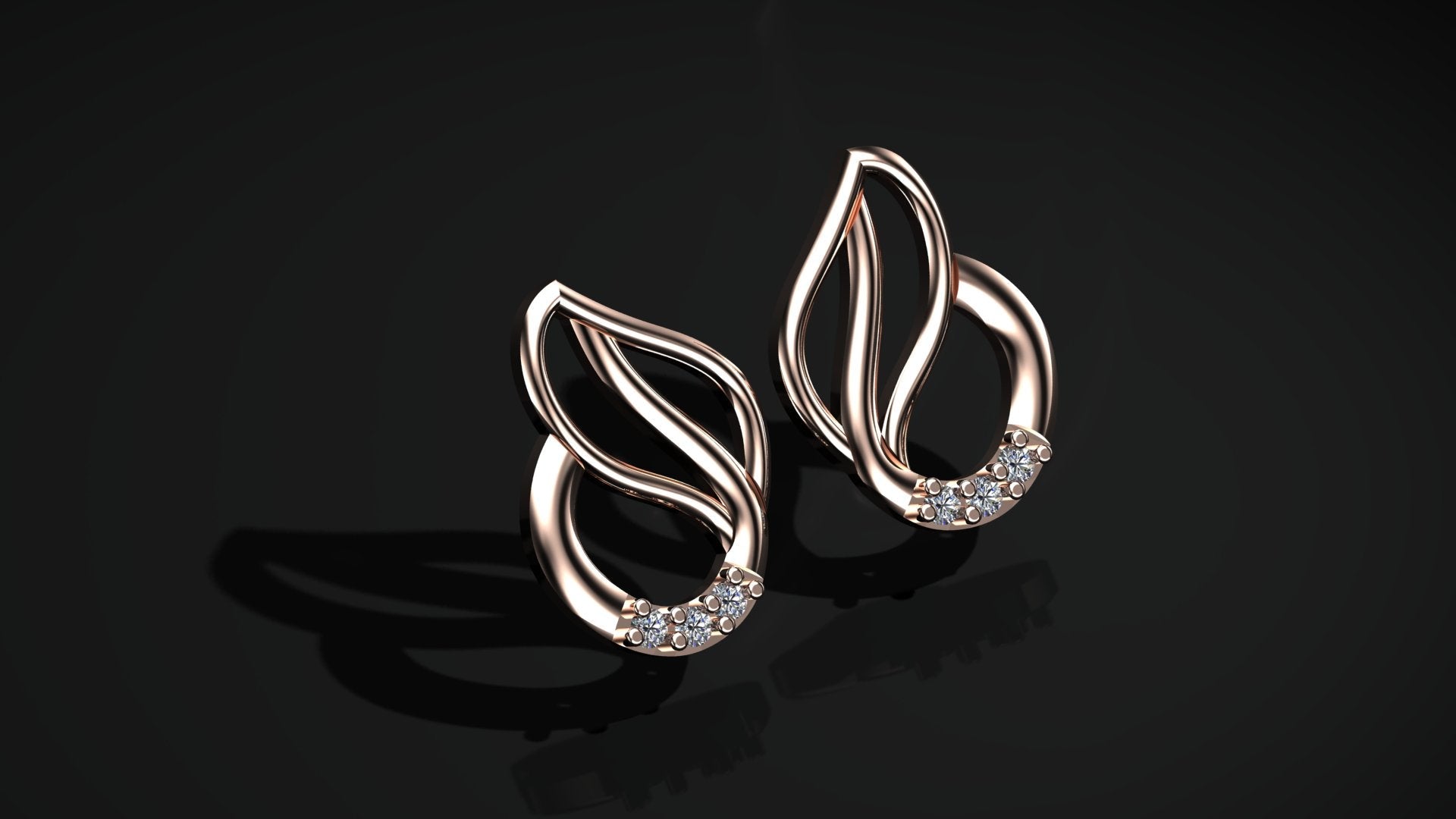 Diamond Twirl Earrings