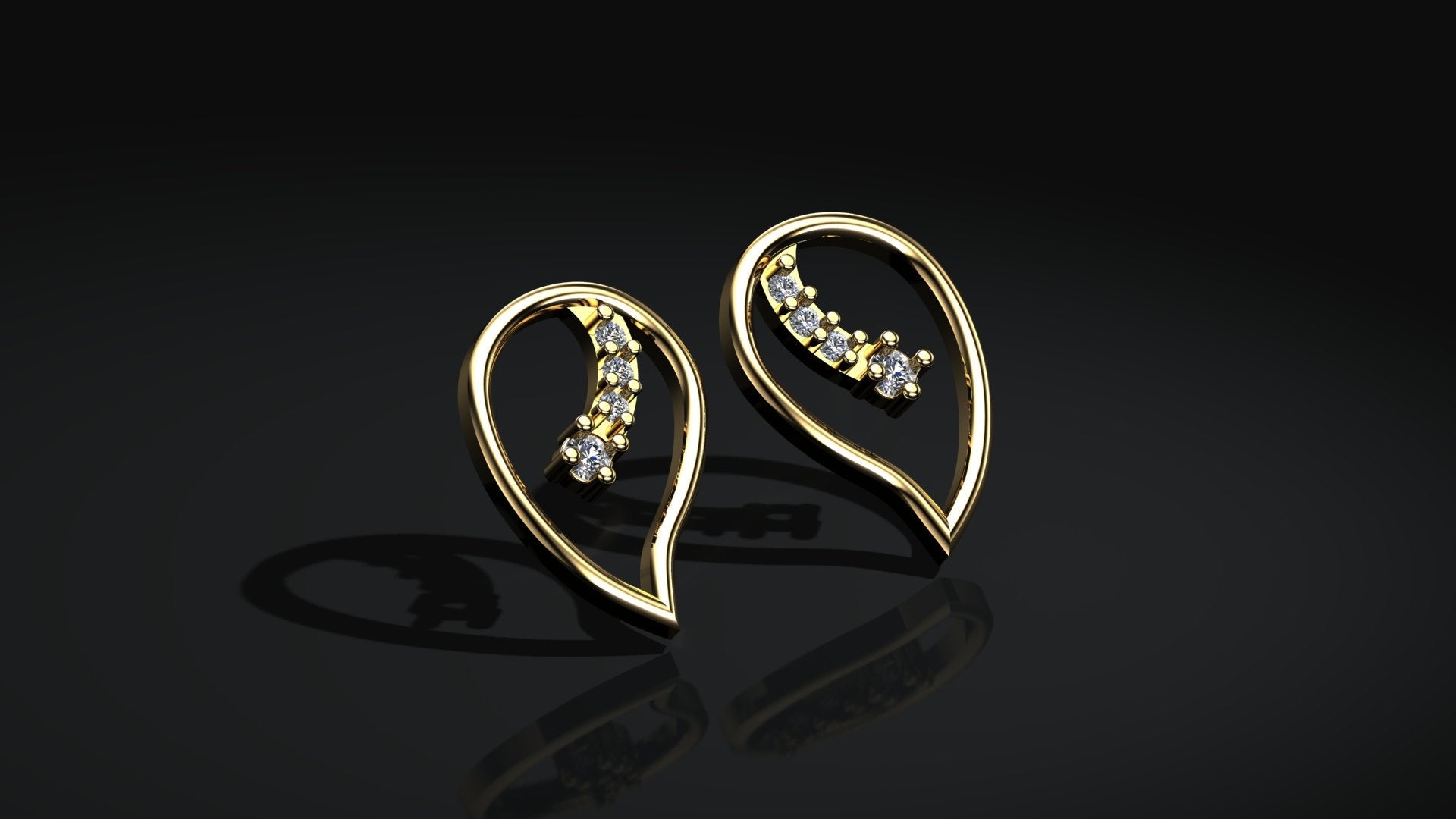 Diamond Eye Shaped Stud