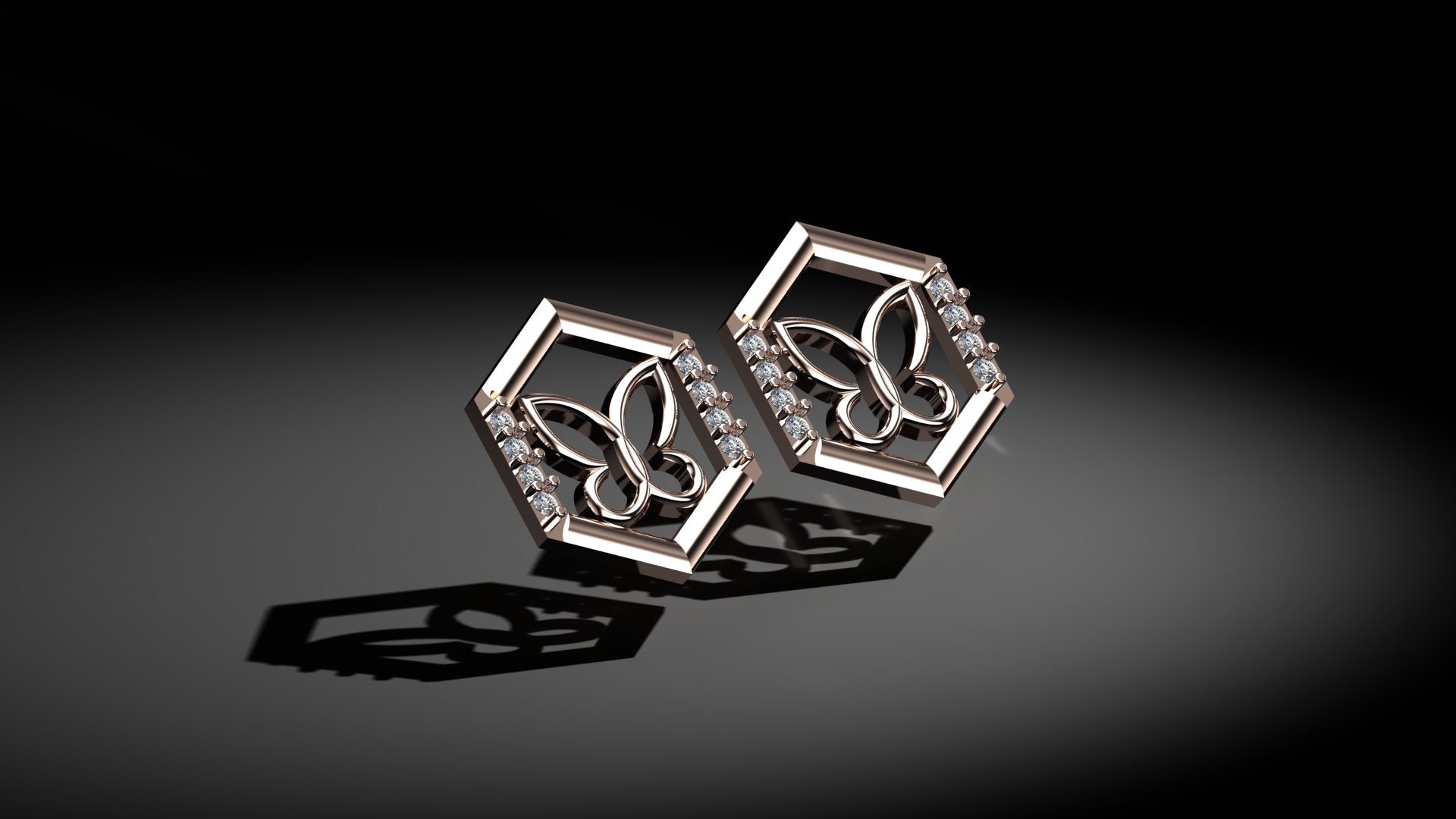 Diamond Butterfly Earrings