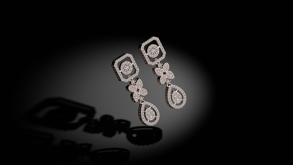 Exquisite Rose Gold Diamond Earrings