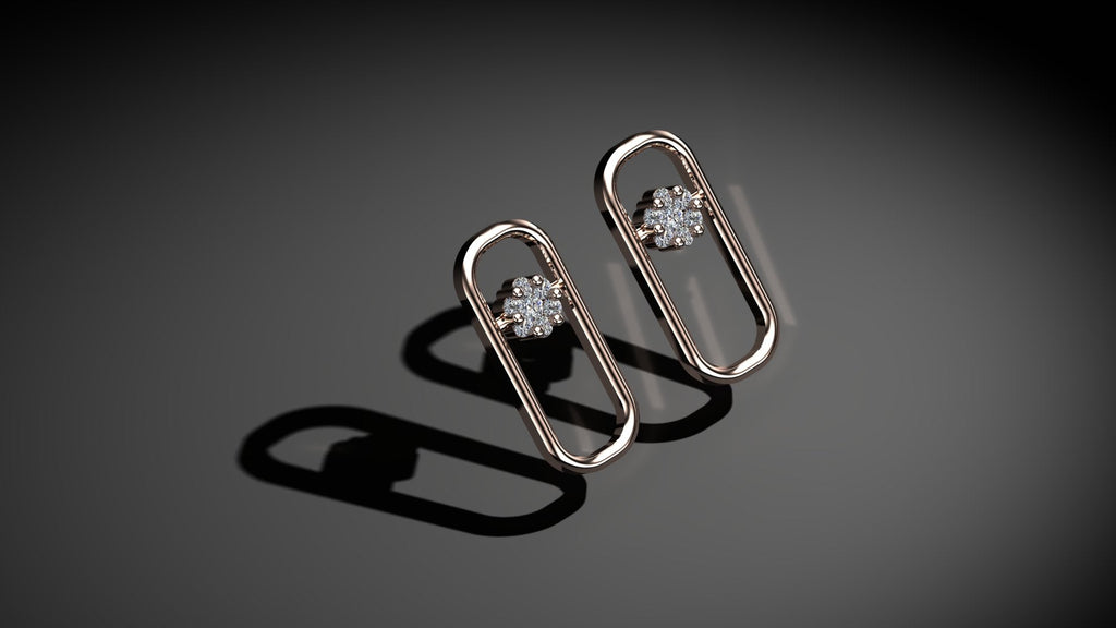 Shimmered Diamond Earrings
