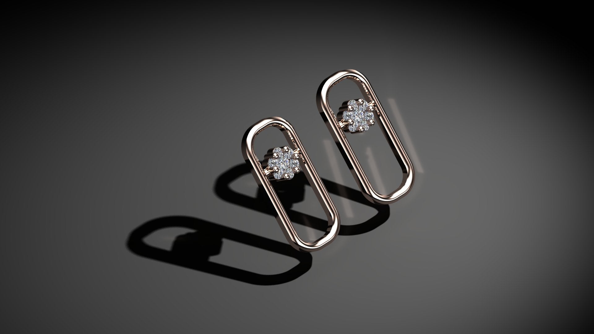 Shimmered Diamond Earrings