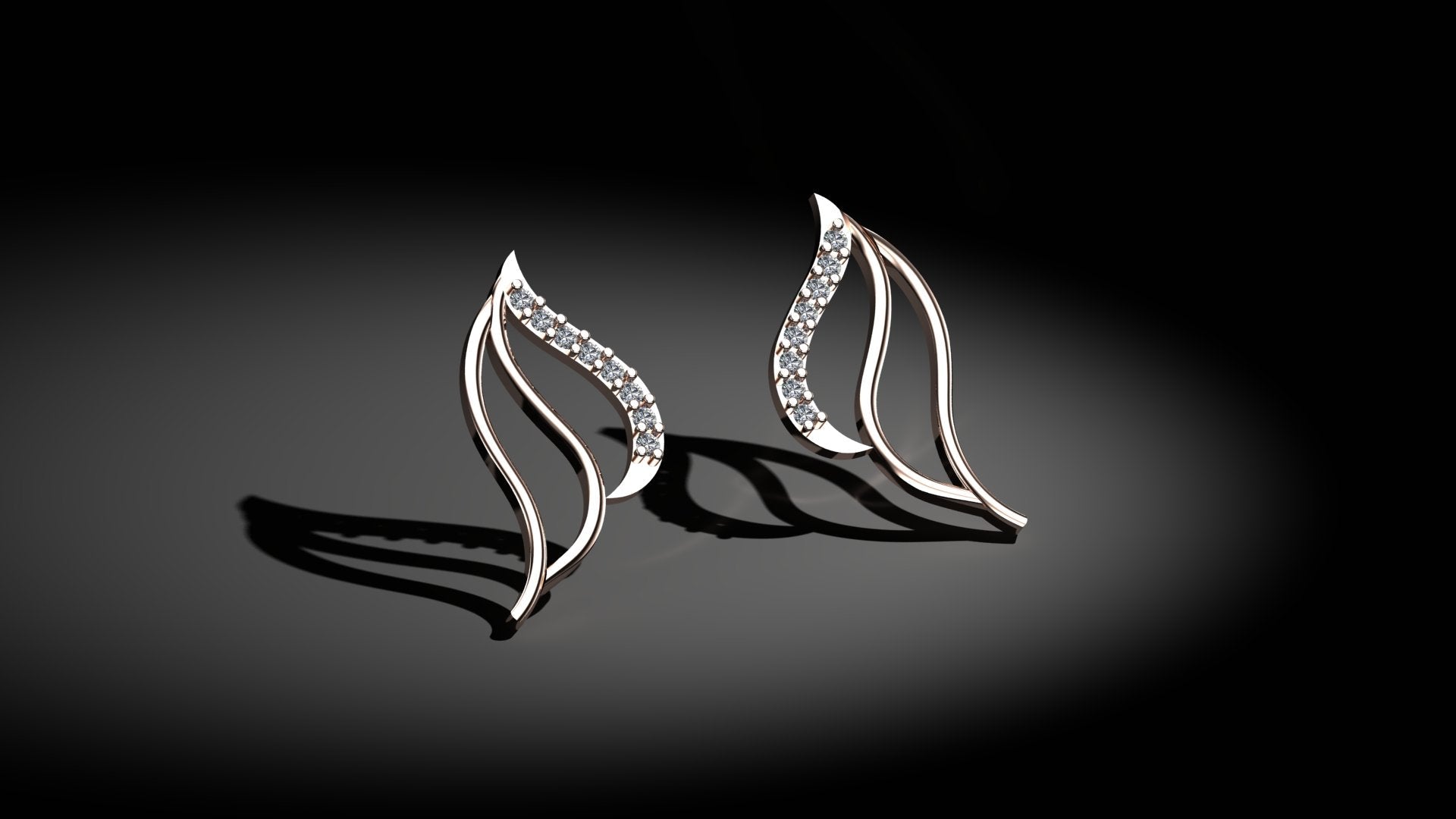 Vintage Flora Diamond Studd Earrings