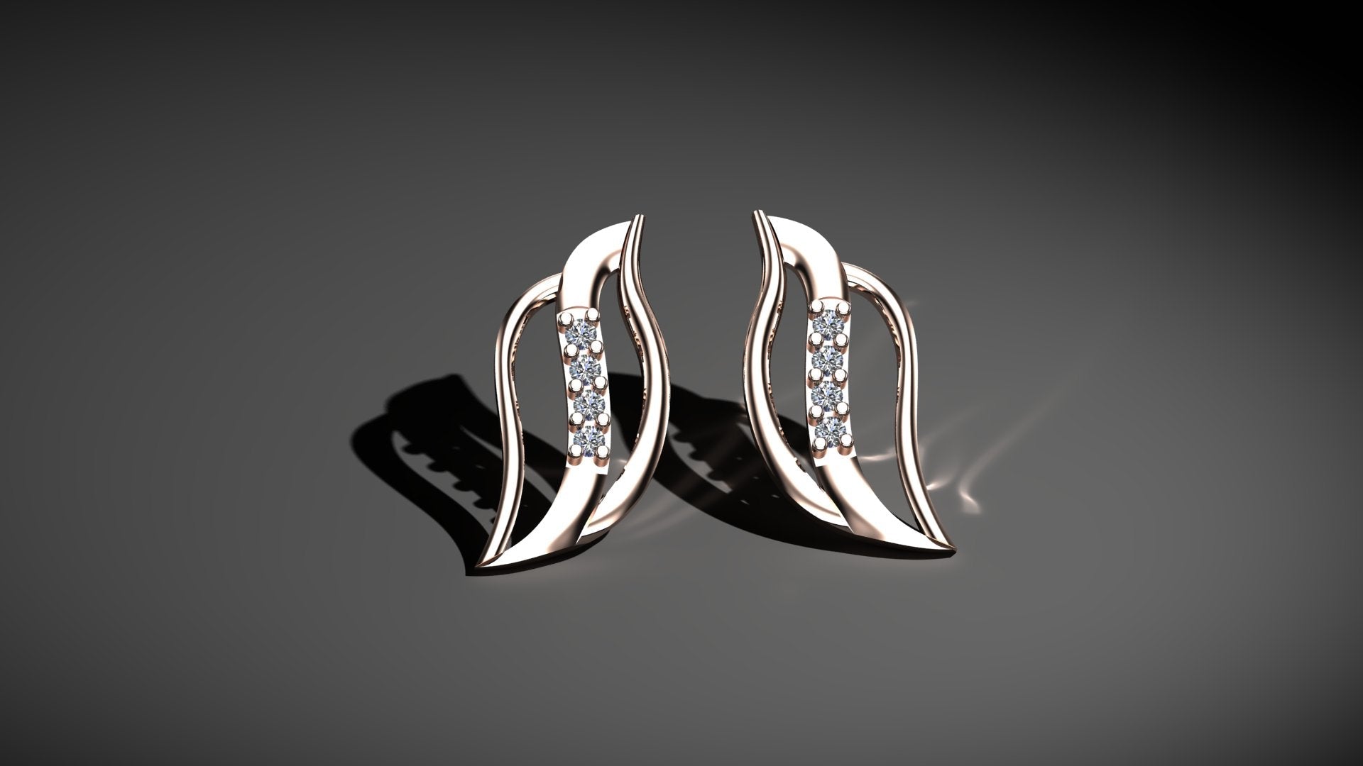 Spring Diamond Stud Earrings