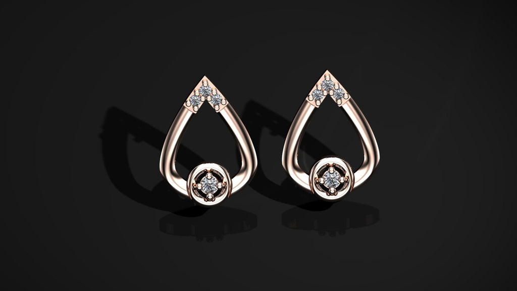Diamond Tear Drop Earrings
