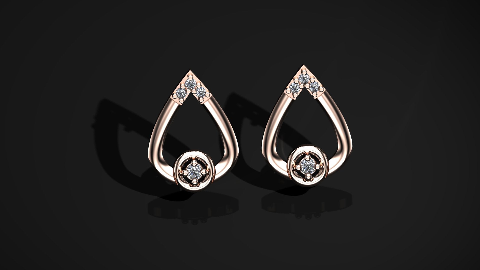 Diamond Tear Drop Earrings