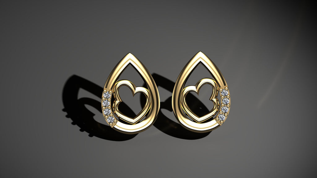 Tear Drop Stud Earrings