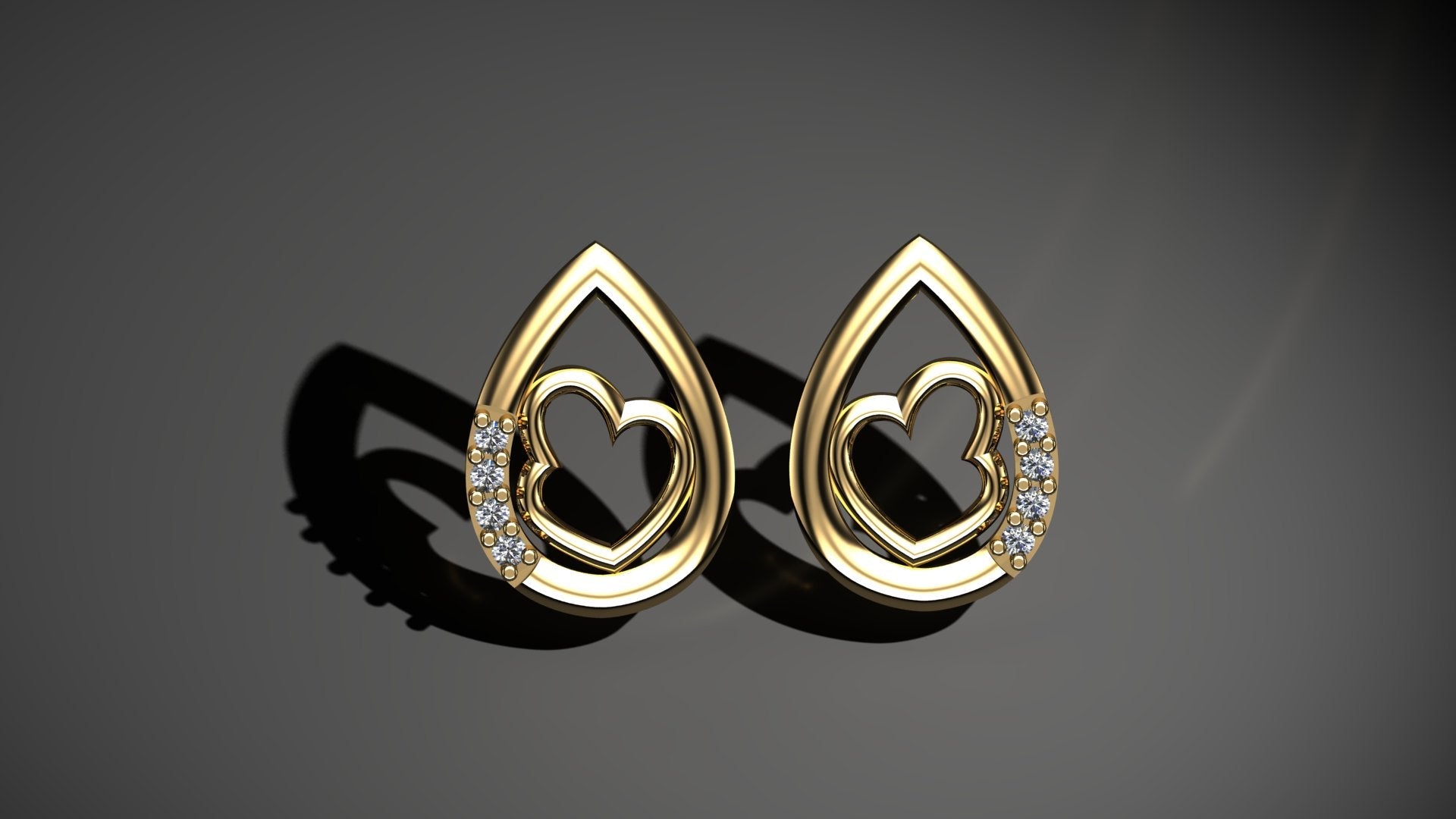 Tear Drop Stud Earrings