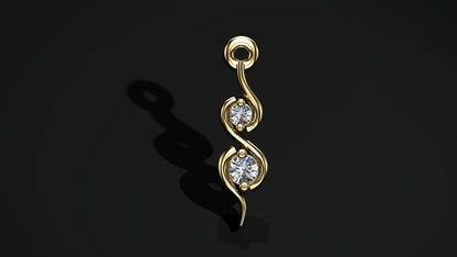 Golden Twirl Duo Pendant