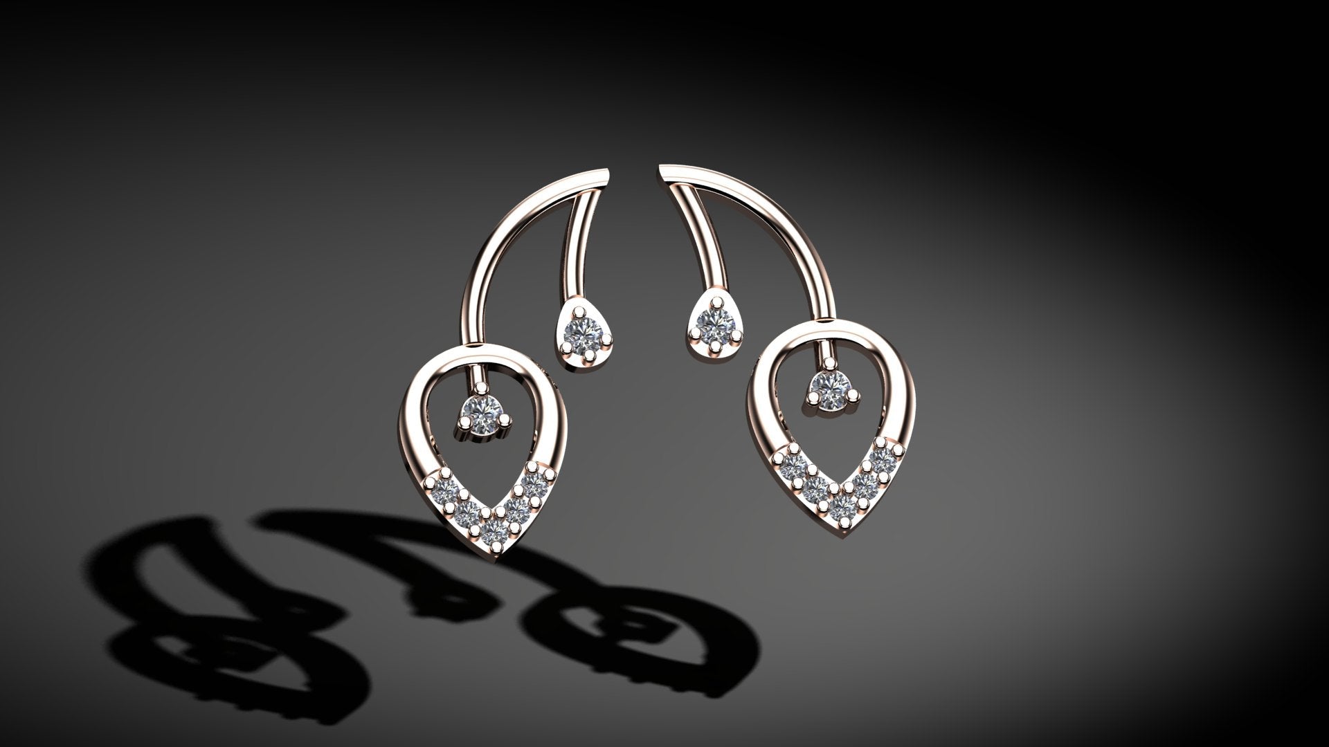 Diamond Leafe Earrings
