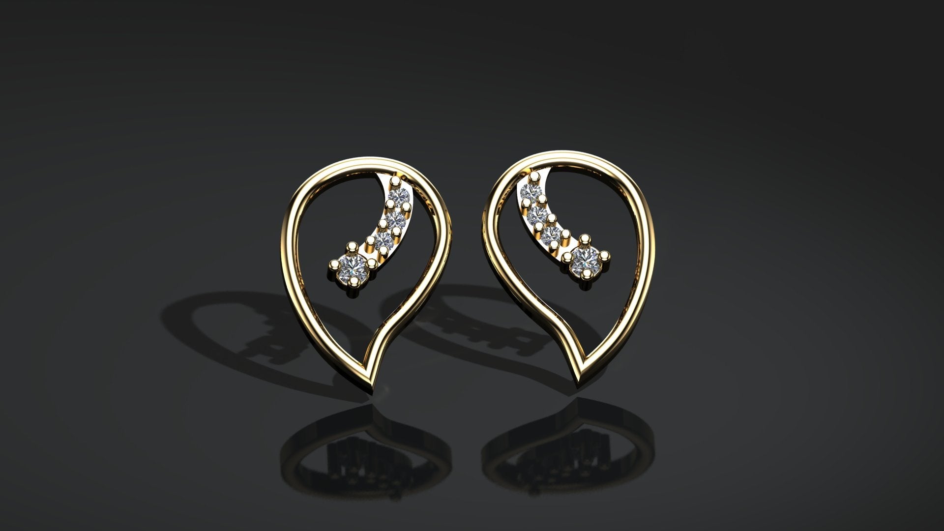 Diamond Eye Shaped Stud