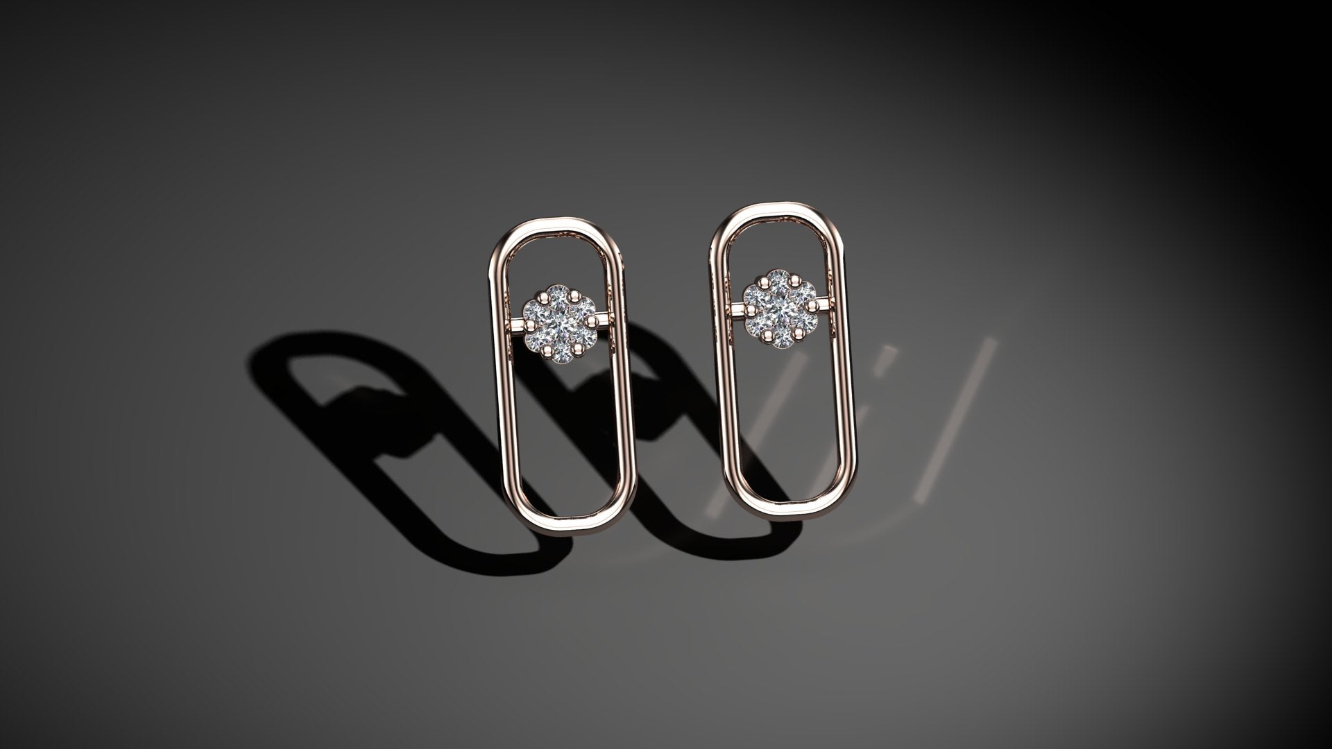Shimmered Diamond Earrings