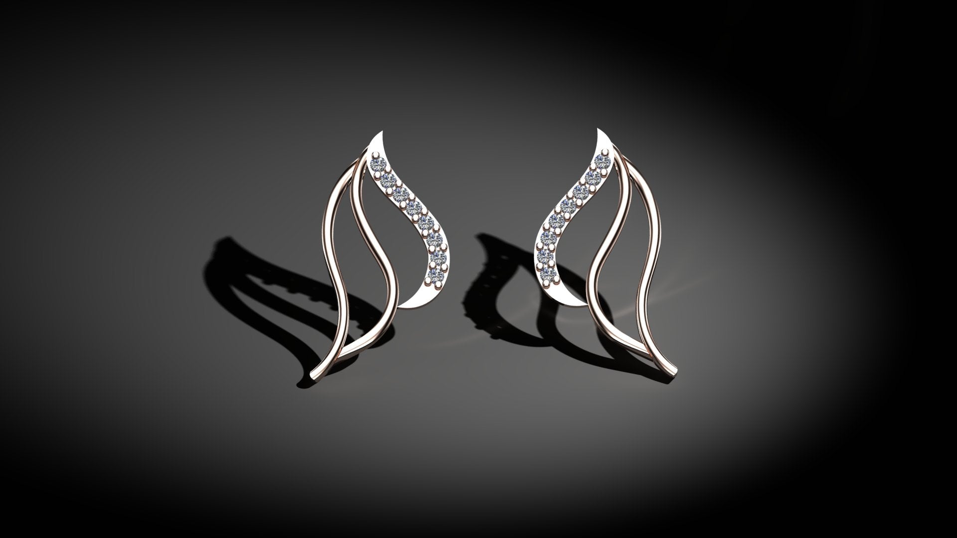 Vintage Flora Diamond Studd Earrings