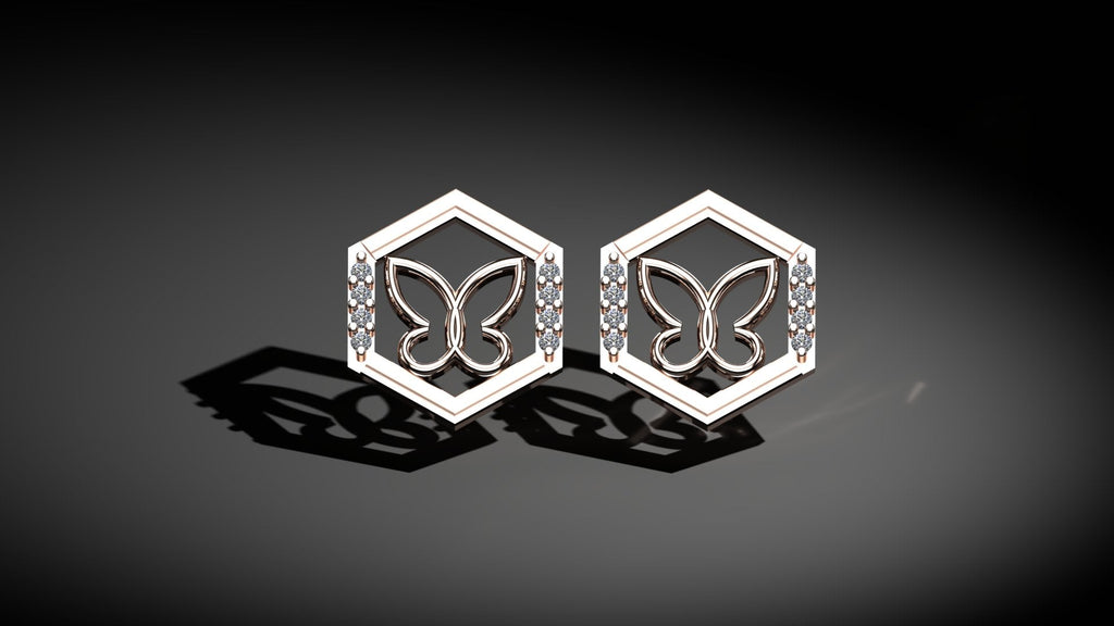 Diamond Butterfly Earrings