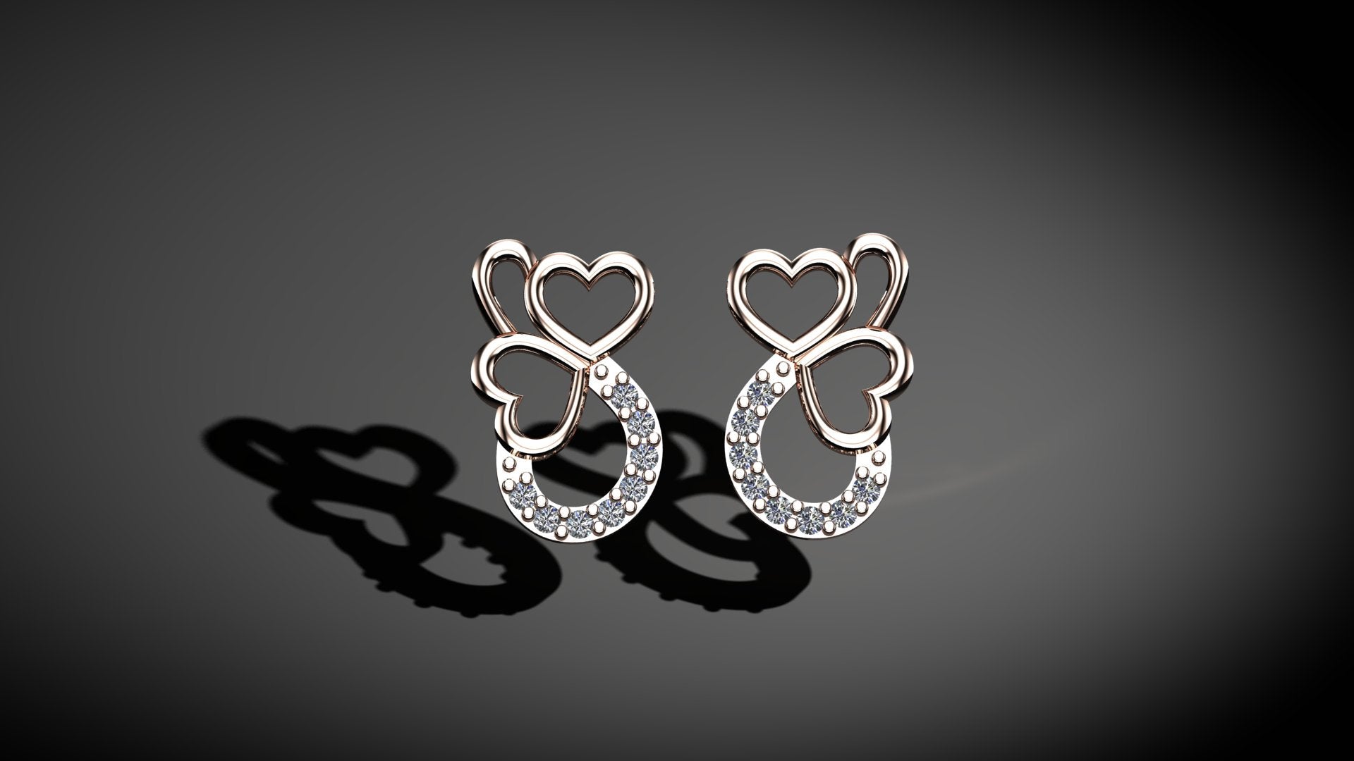Icy Hearts Diamond Earrings
