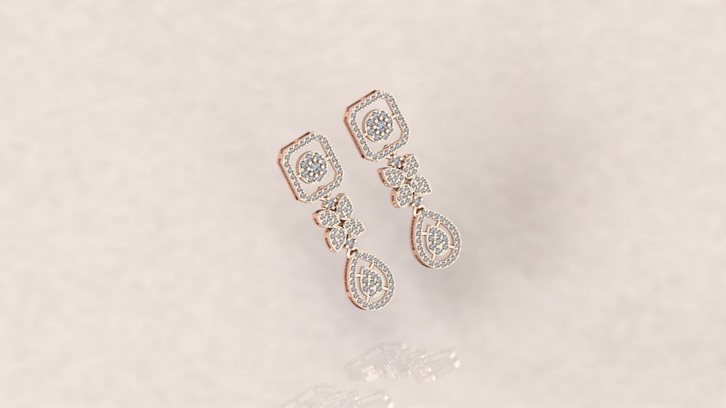 Exquisite Rose Gold Diamond Earrings