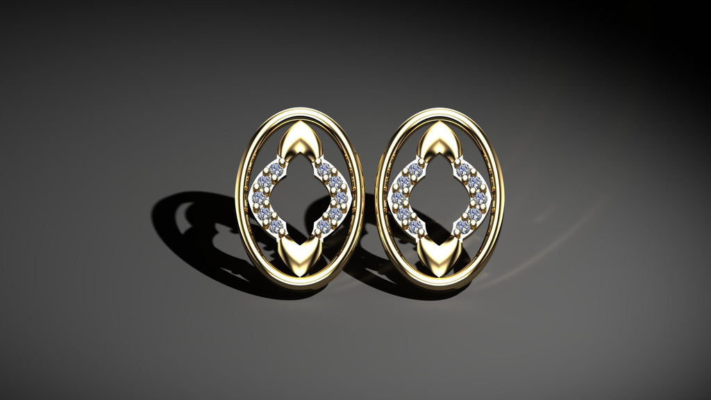 Diamond Floral Earrings