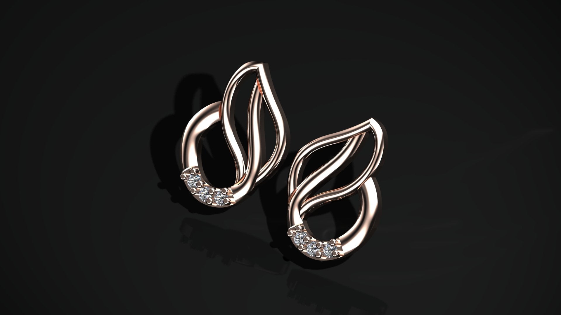 Diamond Twirl Earrings