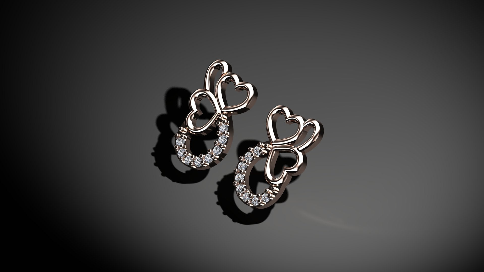 Icy Hearts Diamond Earrings
