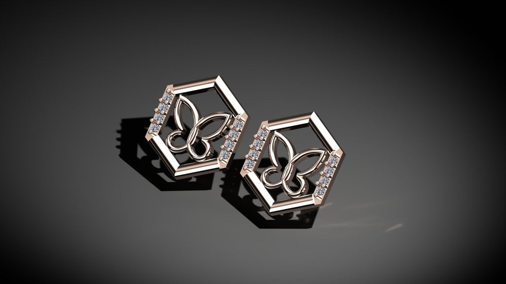 Diamond Butterfly Earrings